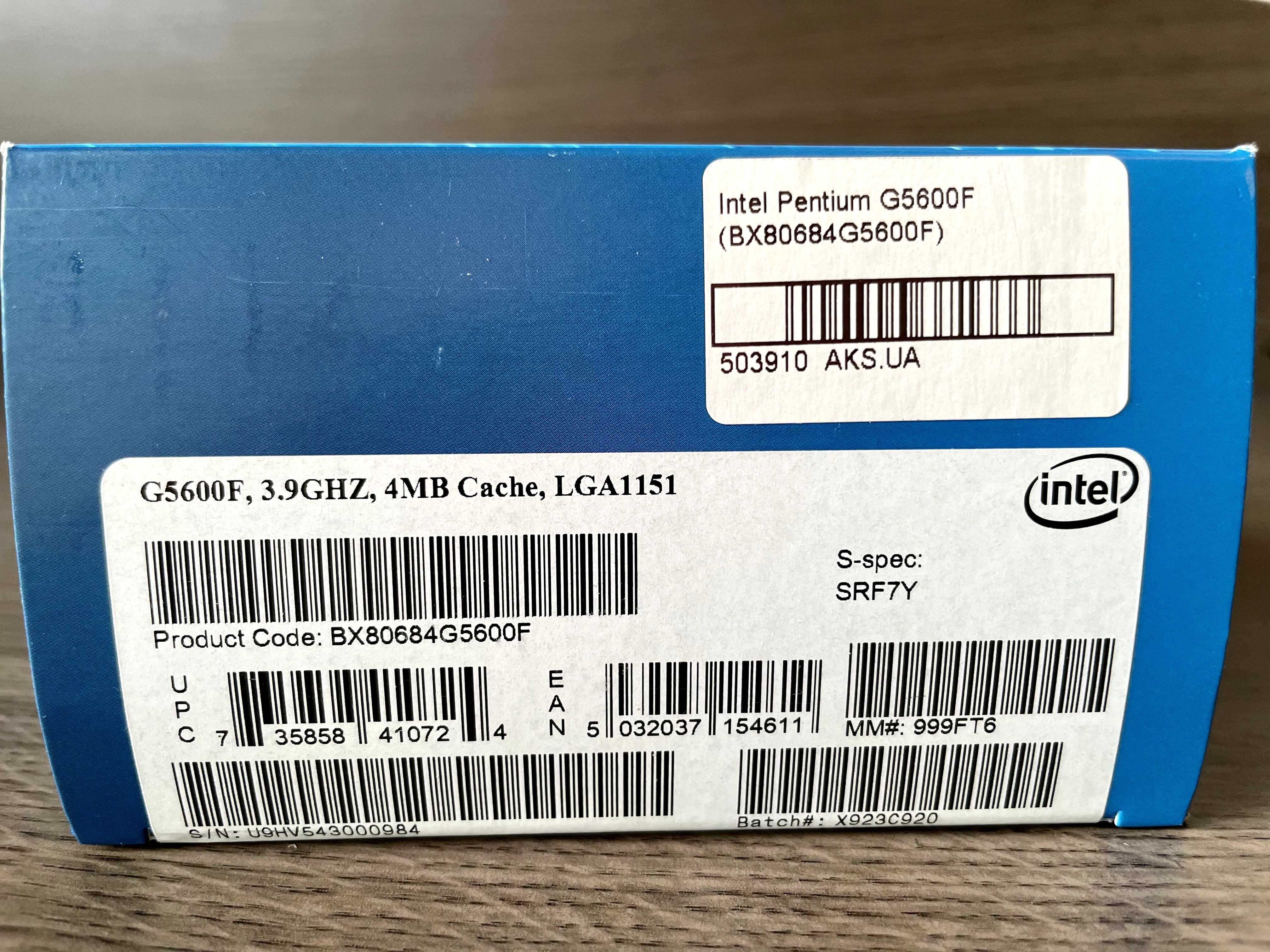 Процесор Intel Pentium G5600F 3.9GHz/8GT/s/4MB s1151 BOX