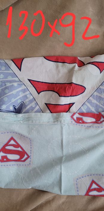 Poszewka na kołderkę niemowlęcą 130x90 zapinana zamek Superman Samolot