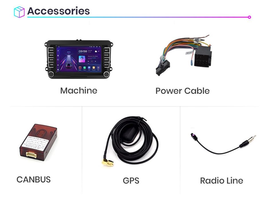 Rádio Android Volkswagen Seat Skoda CARPLAY WIFI GPS BT Canbus NOVO