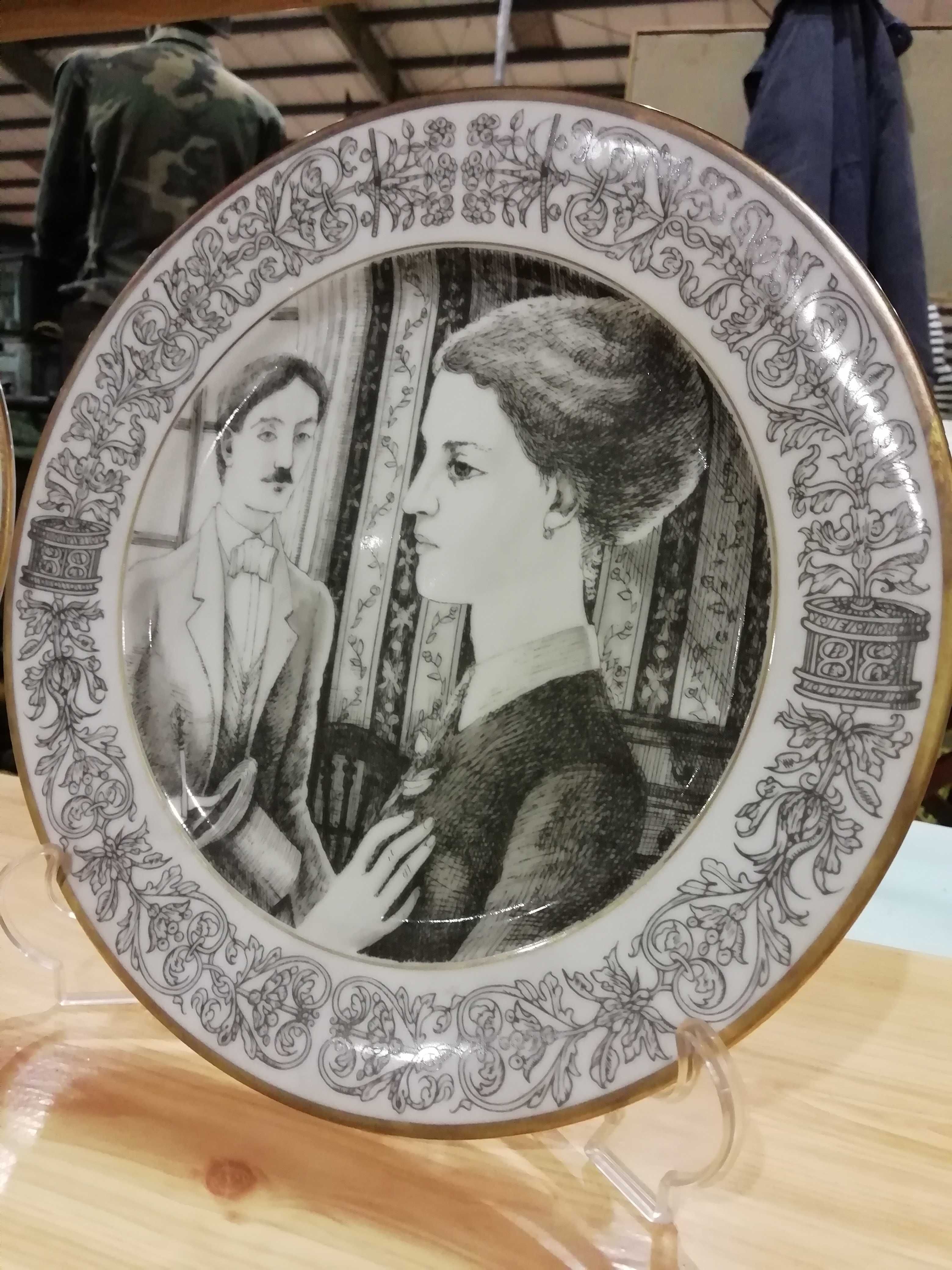 Lima de Freitas - Camilo, Camões, Pessoa e Eça-4 pratos porcelana