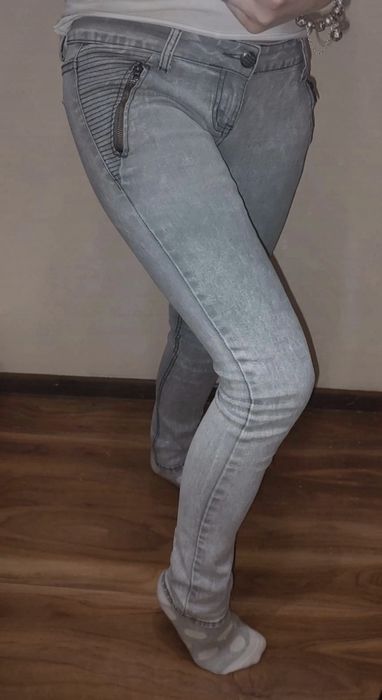 Spodnie skinny rurki szare, rozmiar M 38 Miss RJ jesienny look