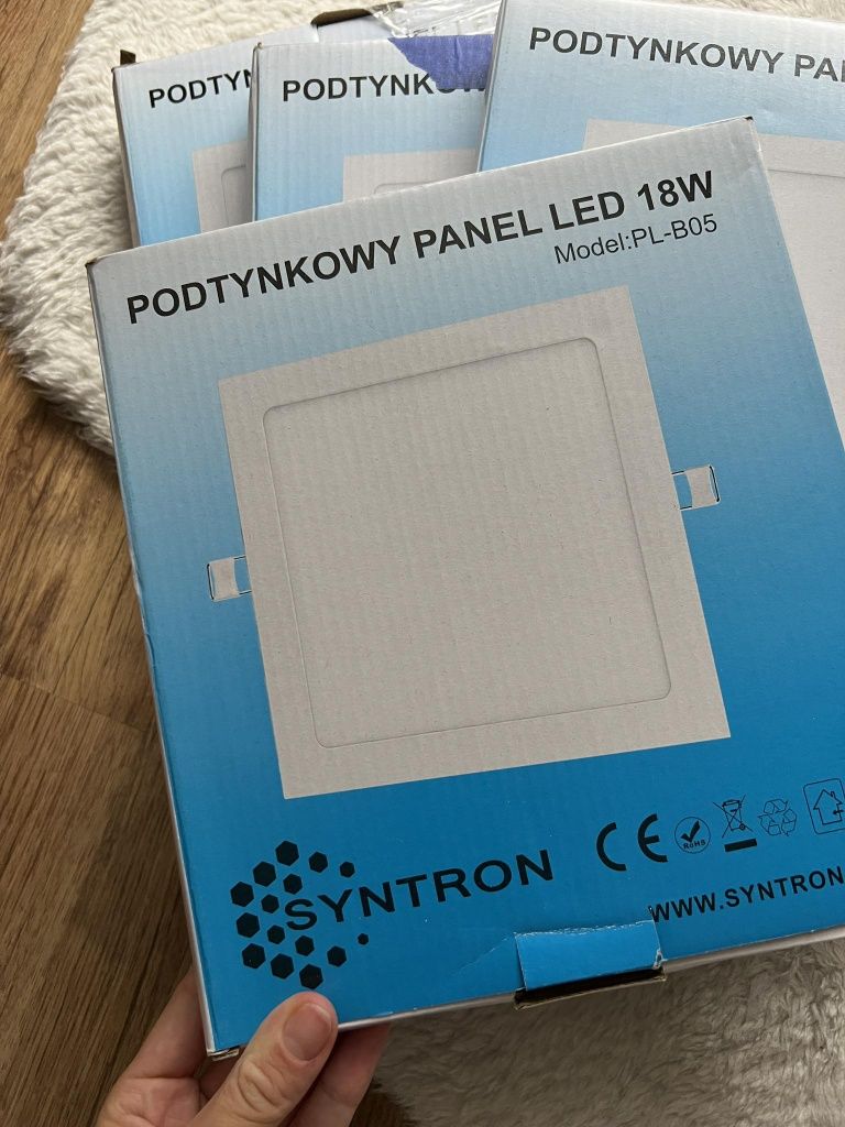 Panel LED podtynkowy kwadratowy, Syntron, biały, 18W, 1 sztuka