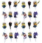 Minionki toppery na tort babeczki muffinki dekoracja urodziny 24 szt.