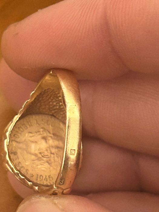 Anel de ouro 9 kl , tamanho 23