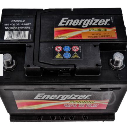 Аккумулятор автомобильный Energizer Premium 6 CT-63-R 63Ah 610A 12V