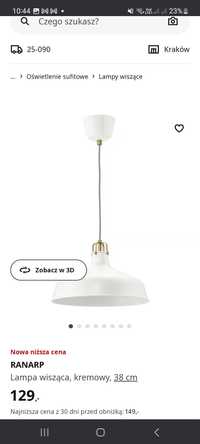 Retro Lampa wisząca Ikea
RANARP, kremowa 23 cm