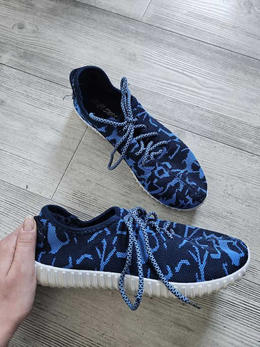 Buty adidasy tenisówki męskie damskie niebieskie wsuwane 41