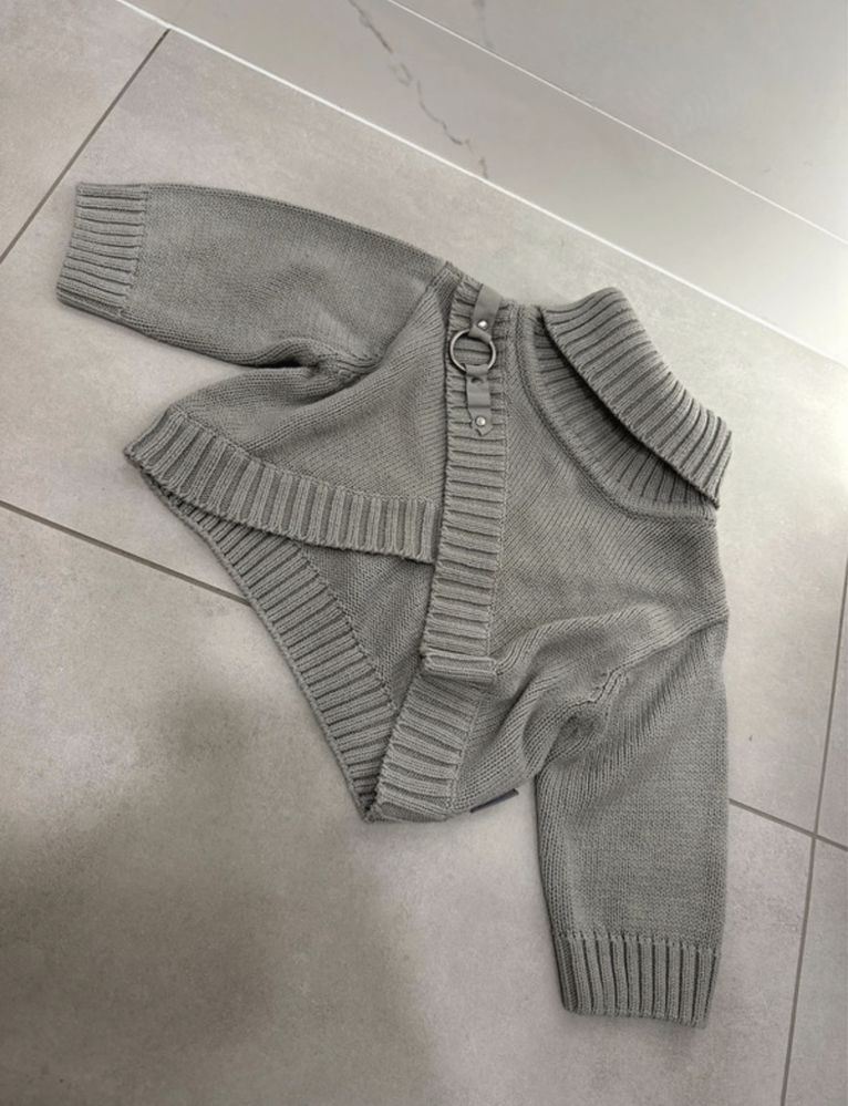 Szare bolerko sweterek golf dla dziewczynki Cocodrillo 122cm