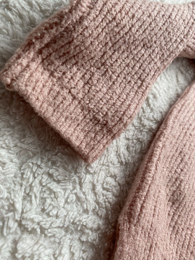 Sweterek smyk cool club sweter różowy pudrowy róż 134cm