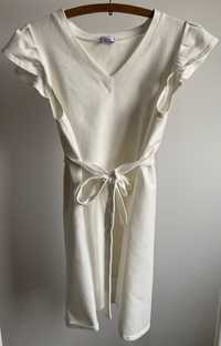 Sukienka 95% bawełna biała M-L oversize Rose boutique
