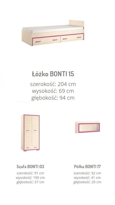 Komplet mebli młodzieżowych system Bonti