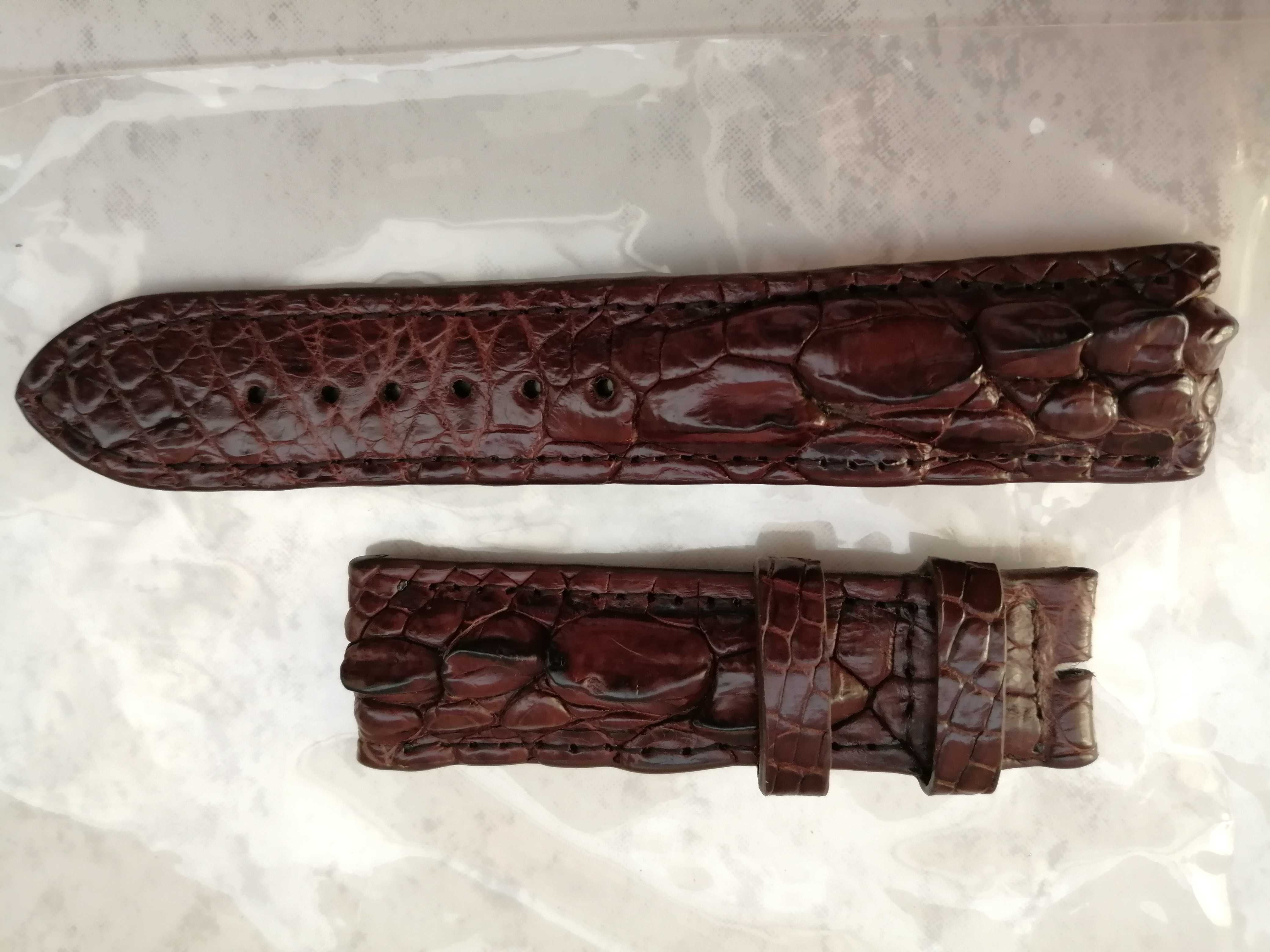 braceletes pele de crocodilo real para relógios de pulso 22m 100% novo