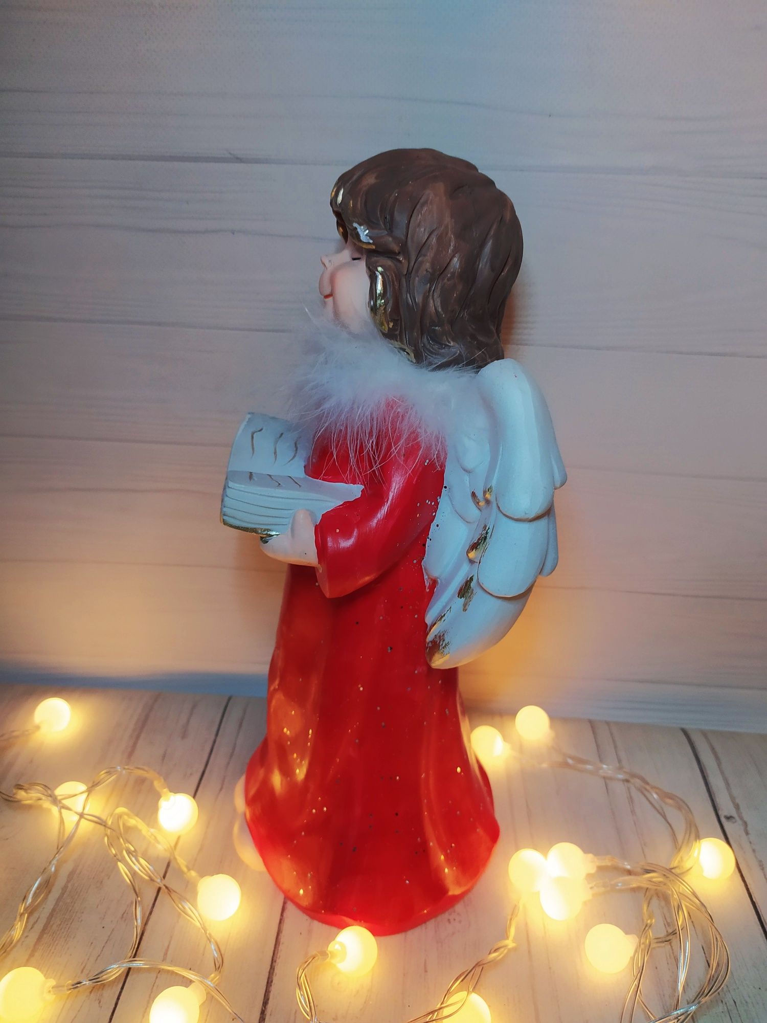 Янгол 30 см фігурка декор кераміка ангел с крыльями рождество різдво
