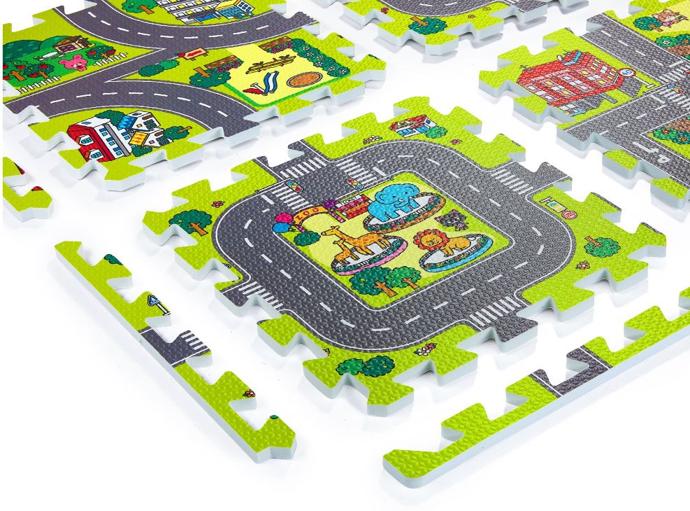 ULICA MATA PUZZLE DYWAN Dla Dzieci Mapa Miasta 9 szt