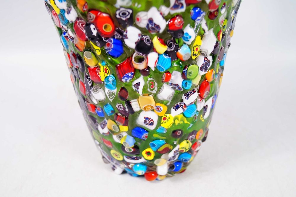 Wazon Murano style kolorowy szkło 3D cały wypukły unikat