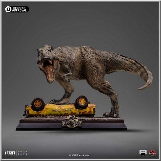 Jurassic park T rex - two raptors deluxe iron studios
