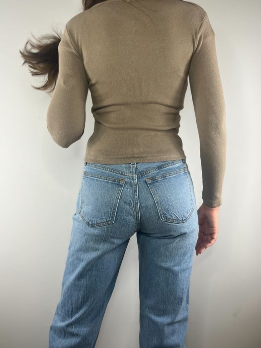 Bezowa nude bluzka z kwadratowym dekoltem Happiness Instanbul S/M