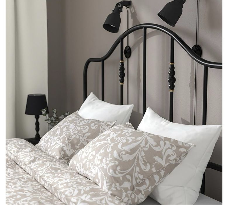 Łóżko metalowe ikea z materacem SAGSTUA