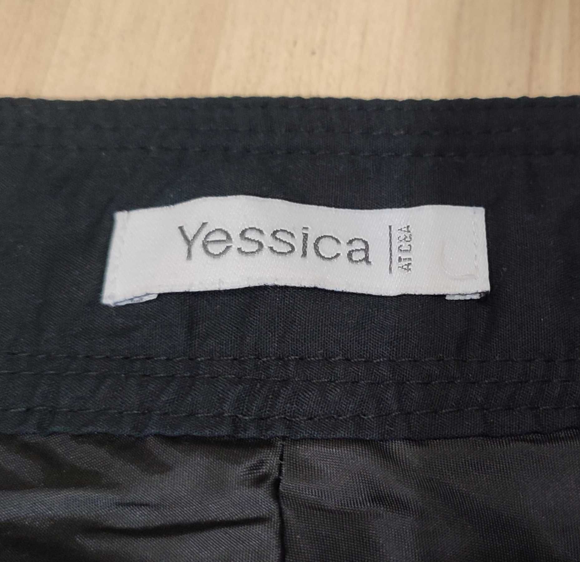 Spódnica w kratkę szaro czarna 38 M Jessica C&A wełna
