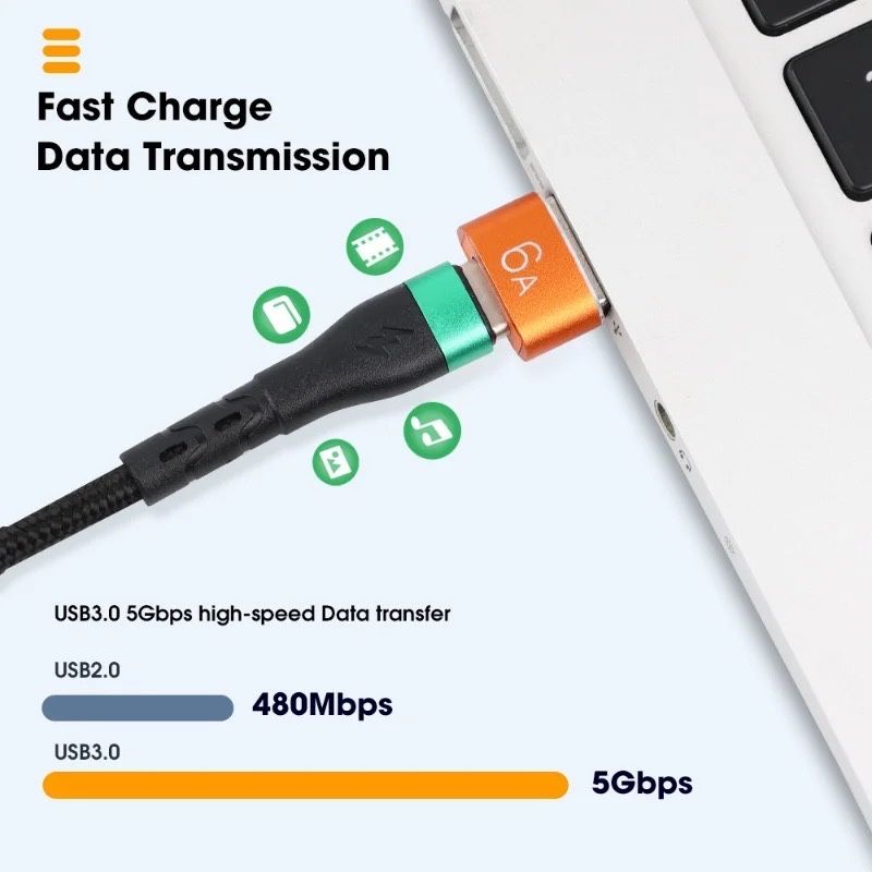 Adapter Connector OTG USB 3.0 to USB Type C, Data Converter, 6A