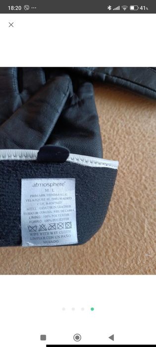 Перчатки Zara кожа с трикотажем