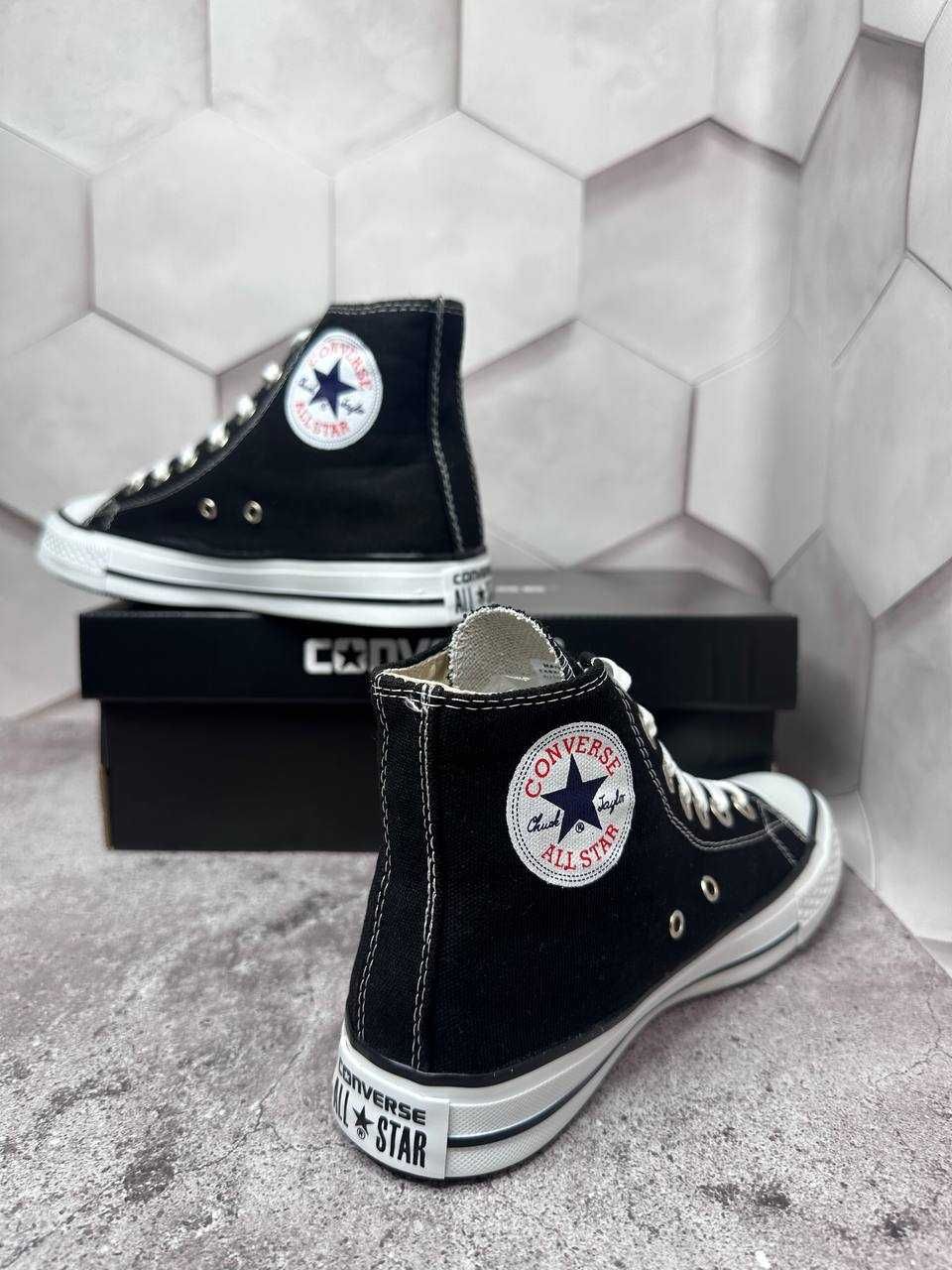 Converse All Star Chuck Taylor Конверси чорно-білі вісокі унісекс