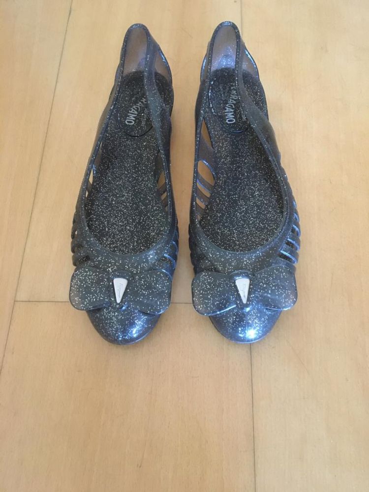 Ferragamo sandálias 38,5 sapatos rasos sabrinas bailarinas