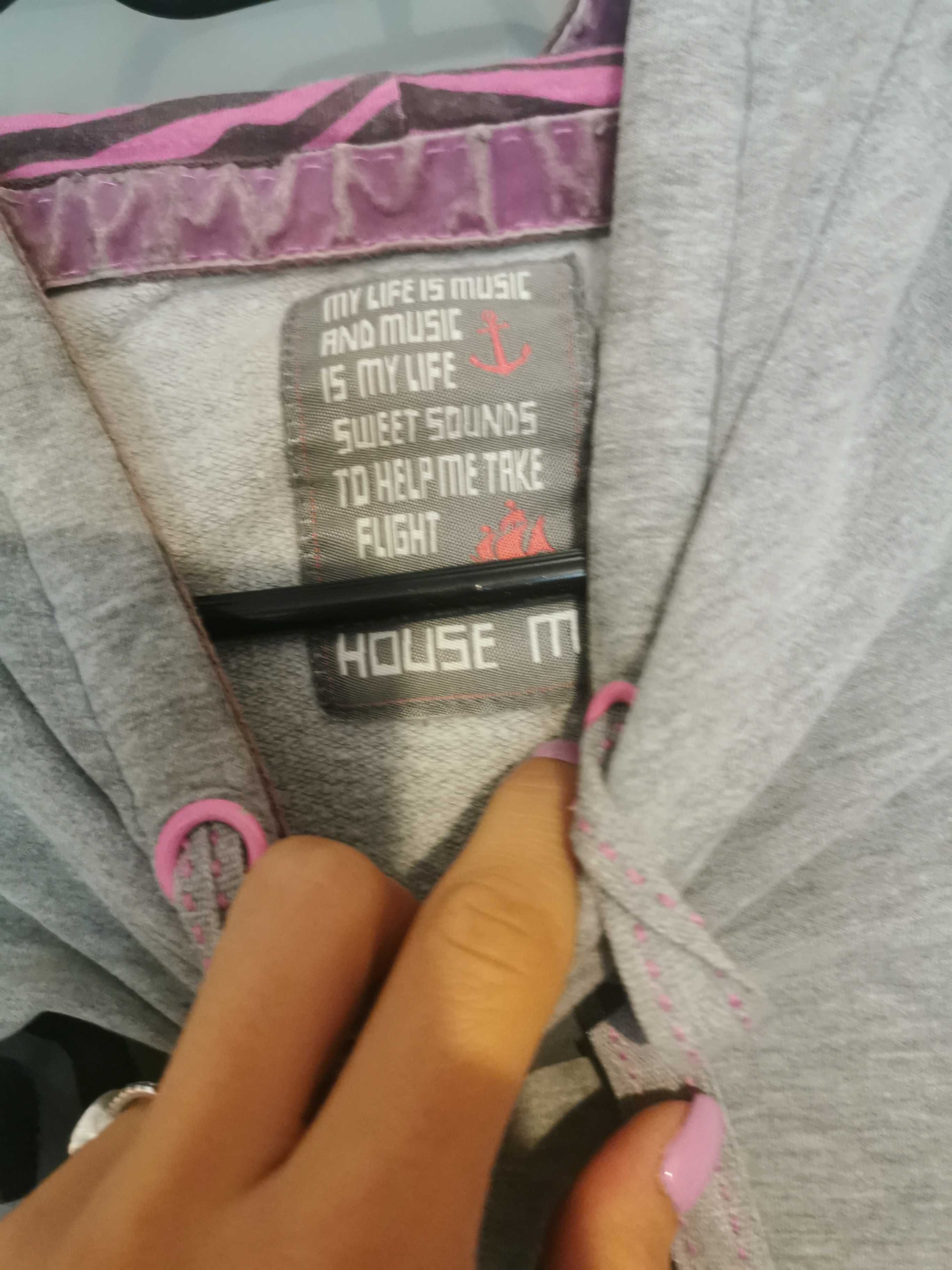 Bluza house rozmiar M szaro różowa