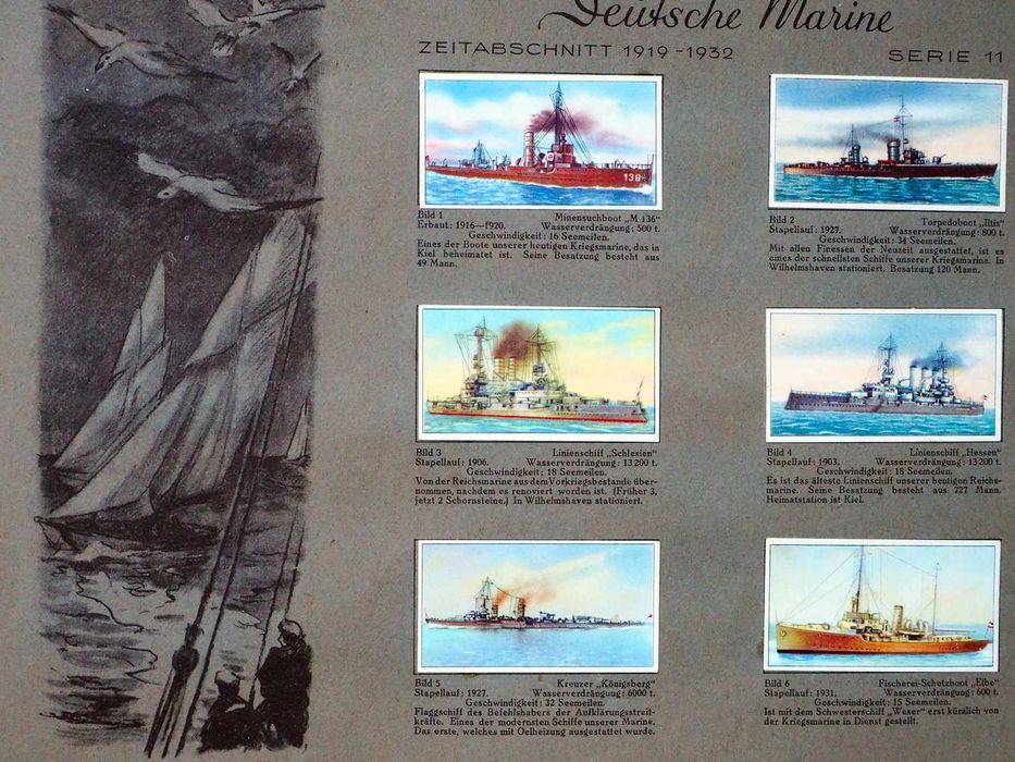 Caderneta de Cromos Antiga Alemã - Marinha - 1932