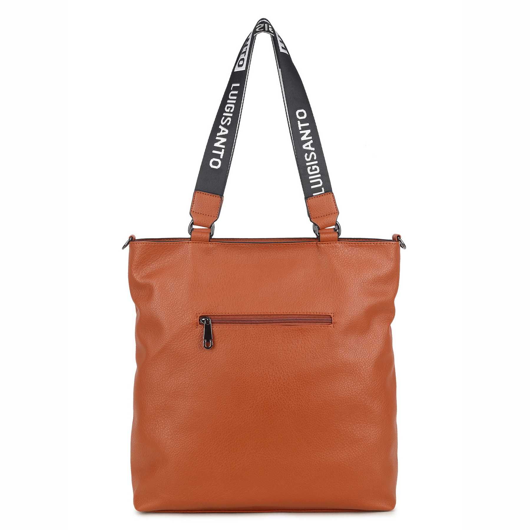 TOREBKA damska shopper eko skórzana z paskiem L043 camel