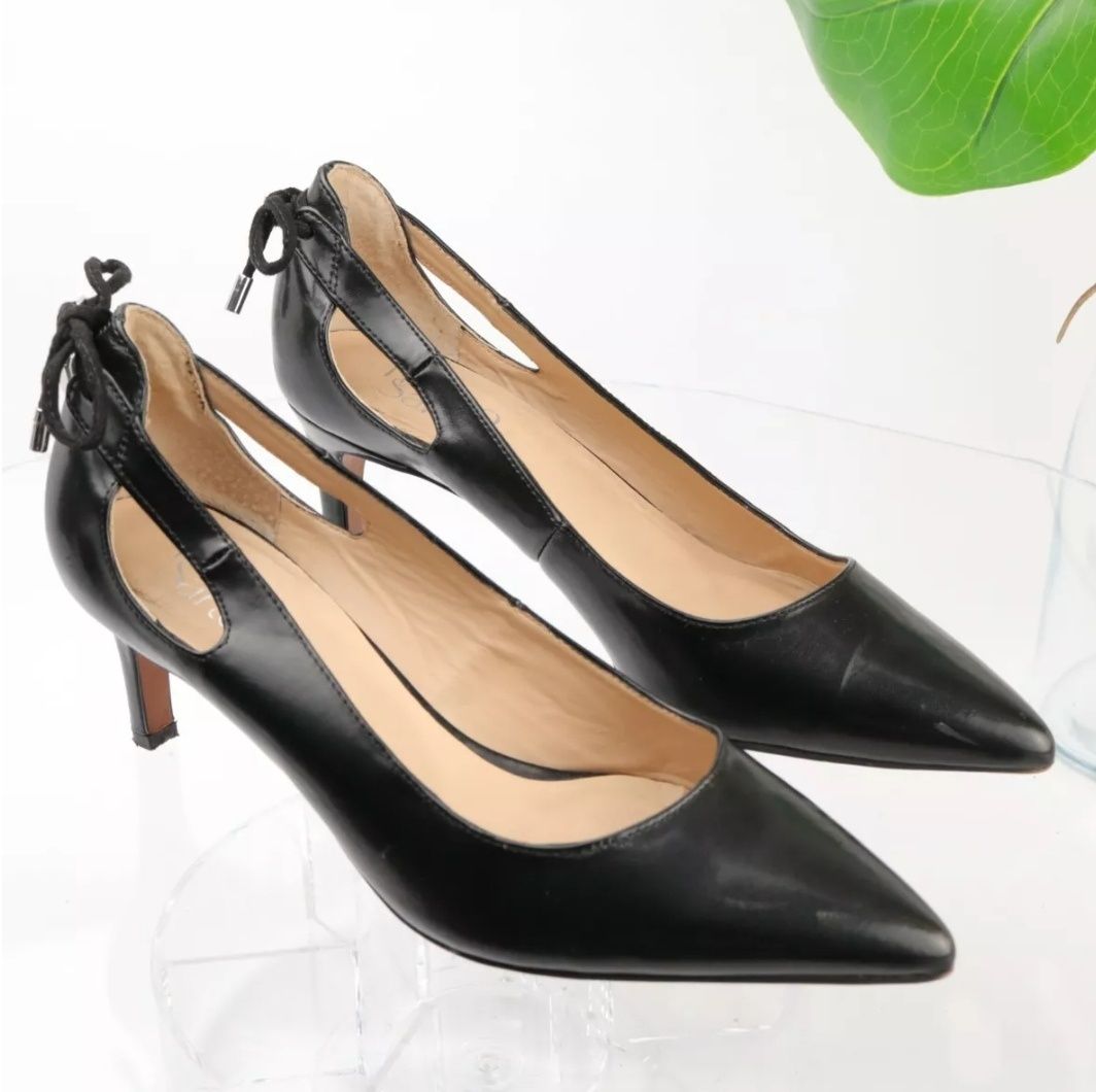 Чорні туфлі, kitten heels, черные лодочки,небольшой каблук р.40,41