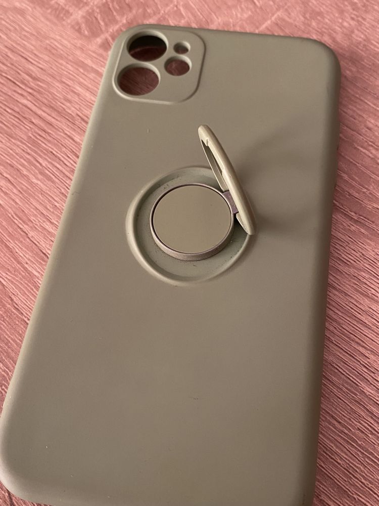 Miętowe etui case iPhone 11 z ringiem