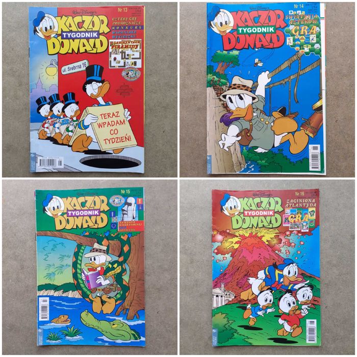 Kaczor Donald zestaw komiksy dodatek dodatki gry Przygoda podróże 1997