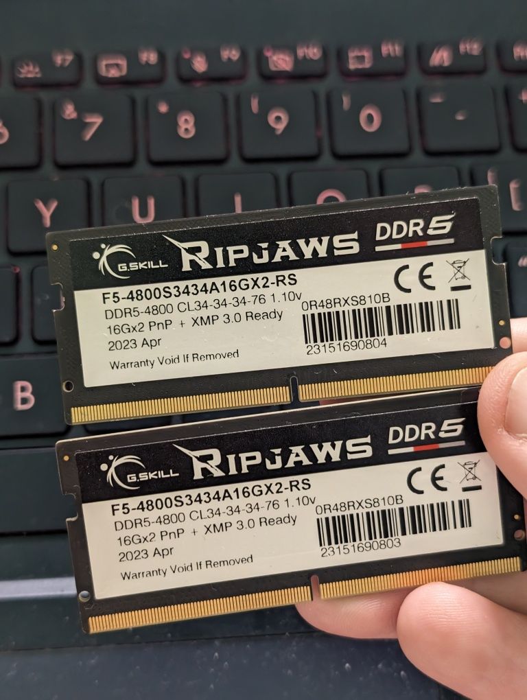 DDR5 SO-DIMM 16x2 Gb Ripjaws 4800MHz