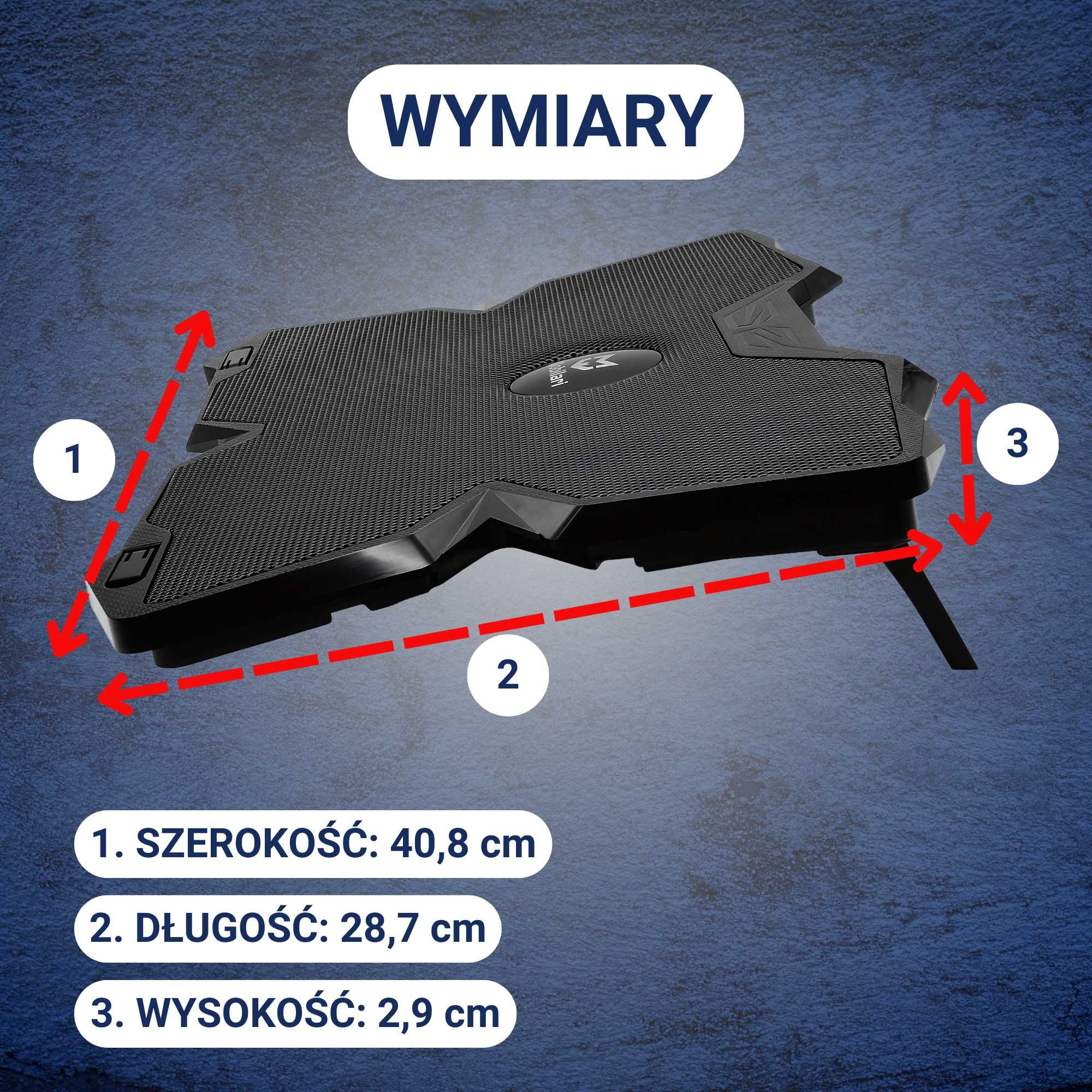 PODSTAWKA podkładka CHŁODZĄCA pod laptop-a 12-17'' 4x WENTYLATOR