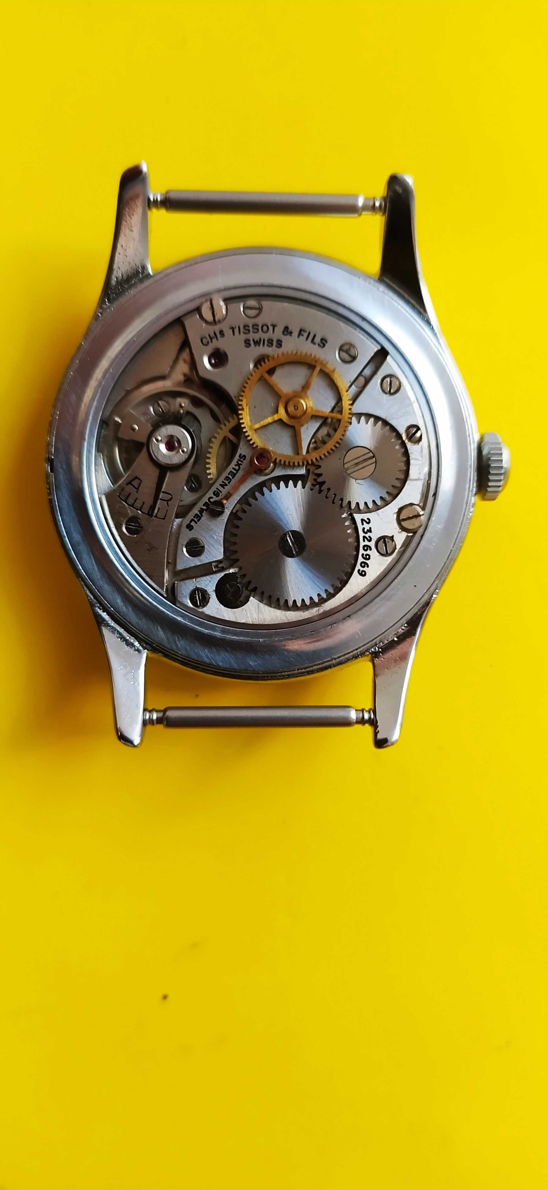 Duży Tissot cal.27B-21 w obecnie chromowanej kopercie 35 mm średnicy