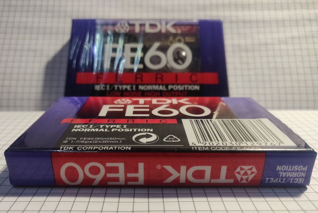 Аудиокассеты TDK FE60 новые запечатанные