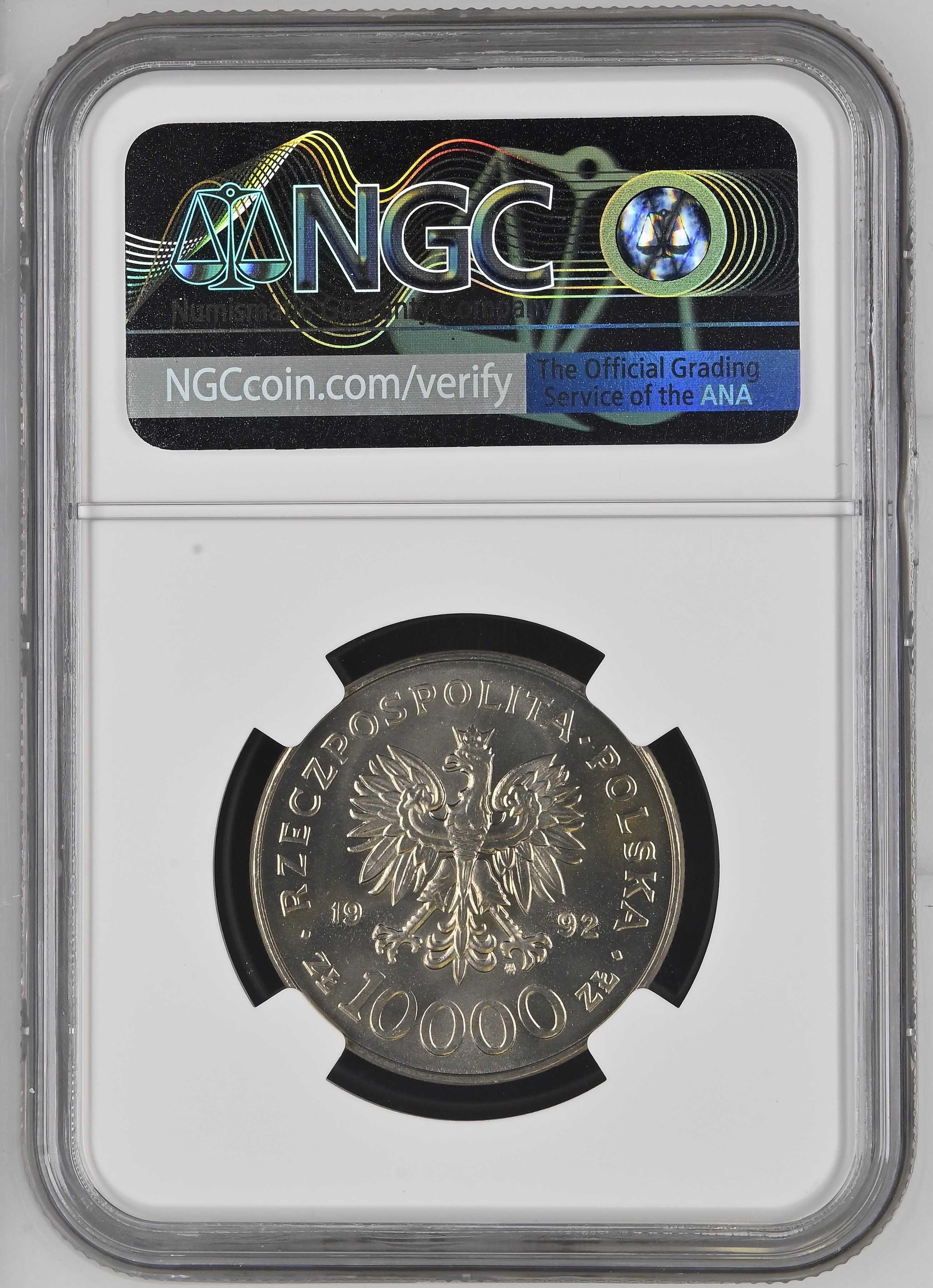 10000 złotych 1992, Władysław III Warneńczyk - NGC MS67 Wysoka nota