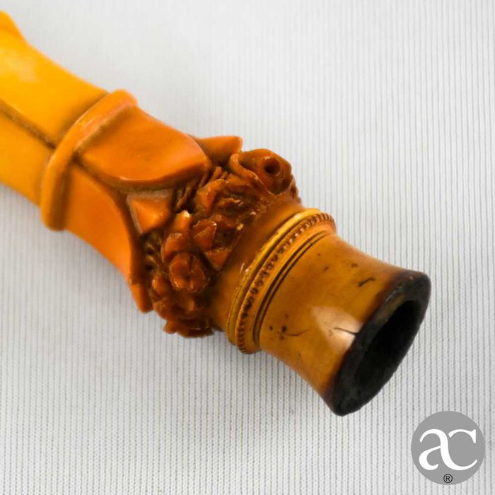 Antiga Boquilha em espuma do mar e âmbar