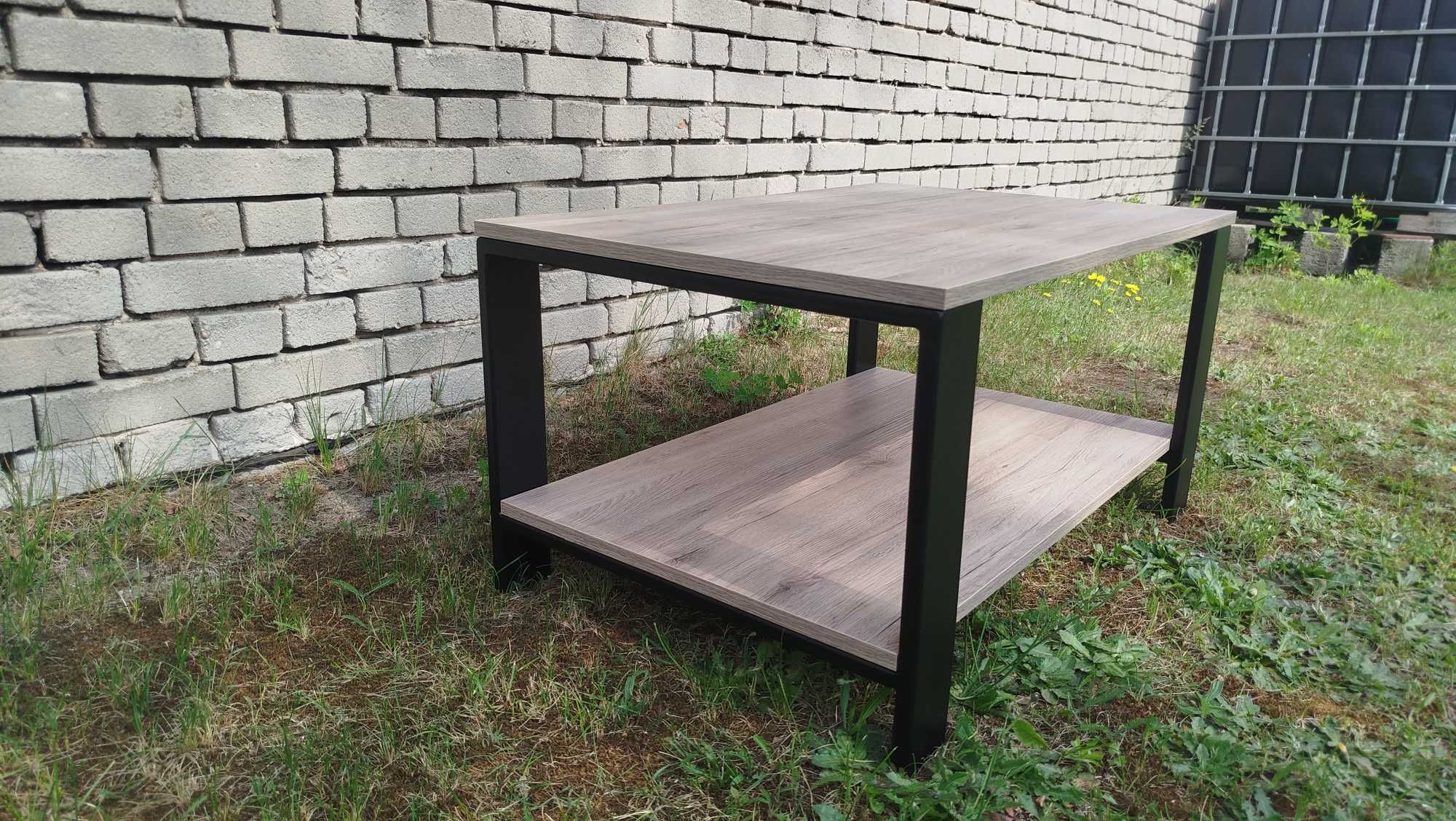 Stolik kawowy Loft płyta dąb craft szary