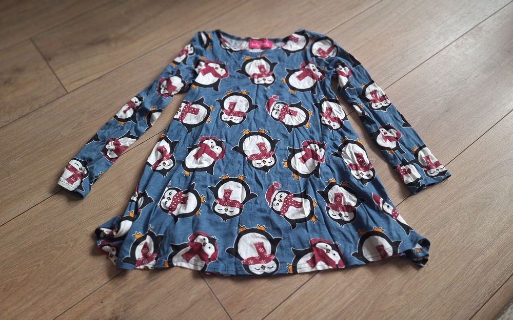 Bluzka tunika 7-8 lat 128 wiskoza świąteczna