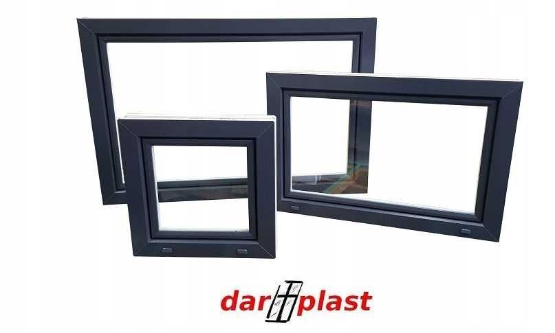 Okno 1000 x 1000 INWENTARSKIE Gospodarcze Białe Antracyt ZŁ.Dąb Orzech
