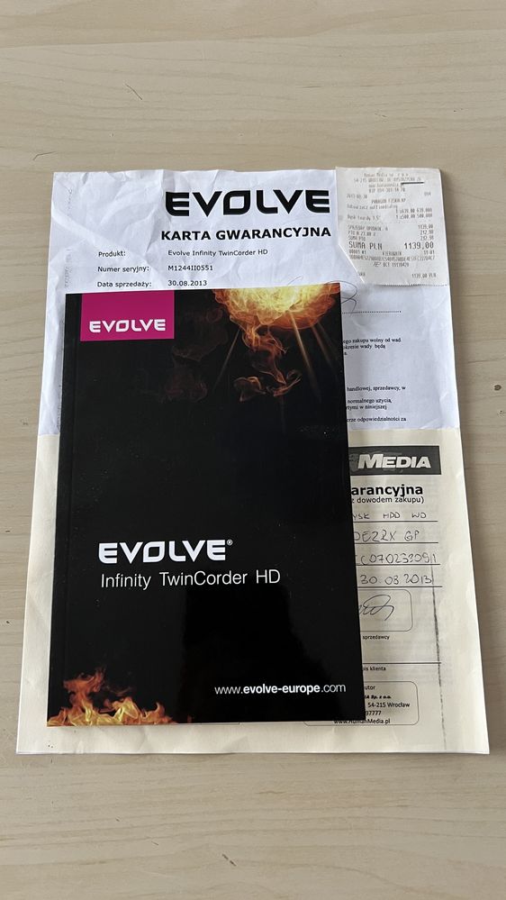 Odtwarzacz Multimedialny Evolve Infinity TwinCorder HD + dysk 3,5” 3TB