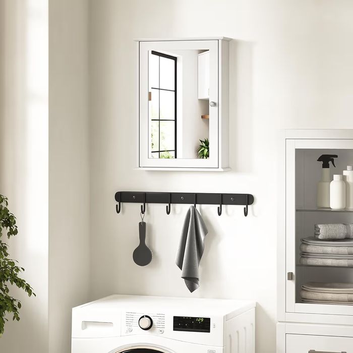 Szafka łazienkowa z lustrem wisząca z półką Biała 12x42x55,5cm WADA