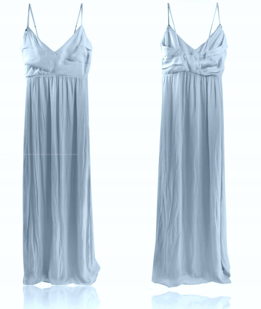 Bershka sukienka zwiewna długa maxi long xs niebieska