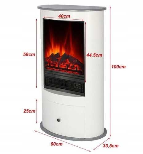 Kominek Elektryczny EL FUEGO WIENII 1800W LED z Funkcją Grzania OUTLET