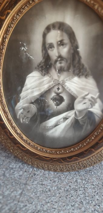 Conjunto de 2 Quadros Sagrado Coração