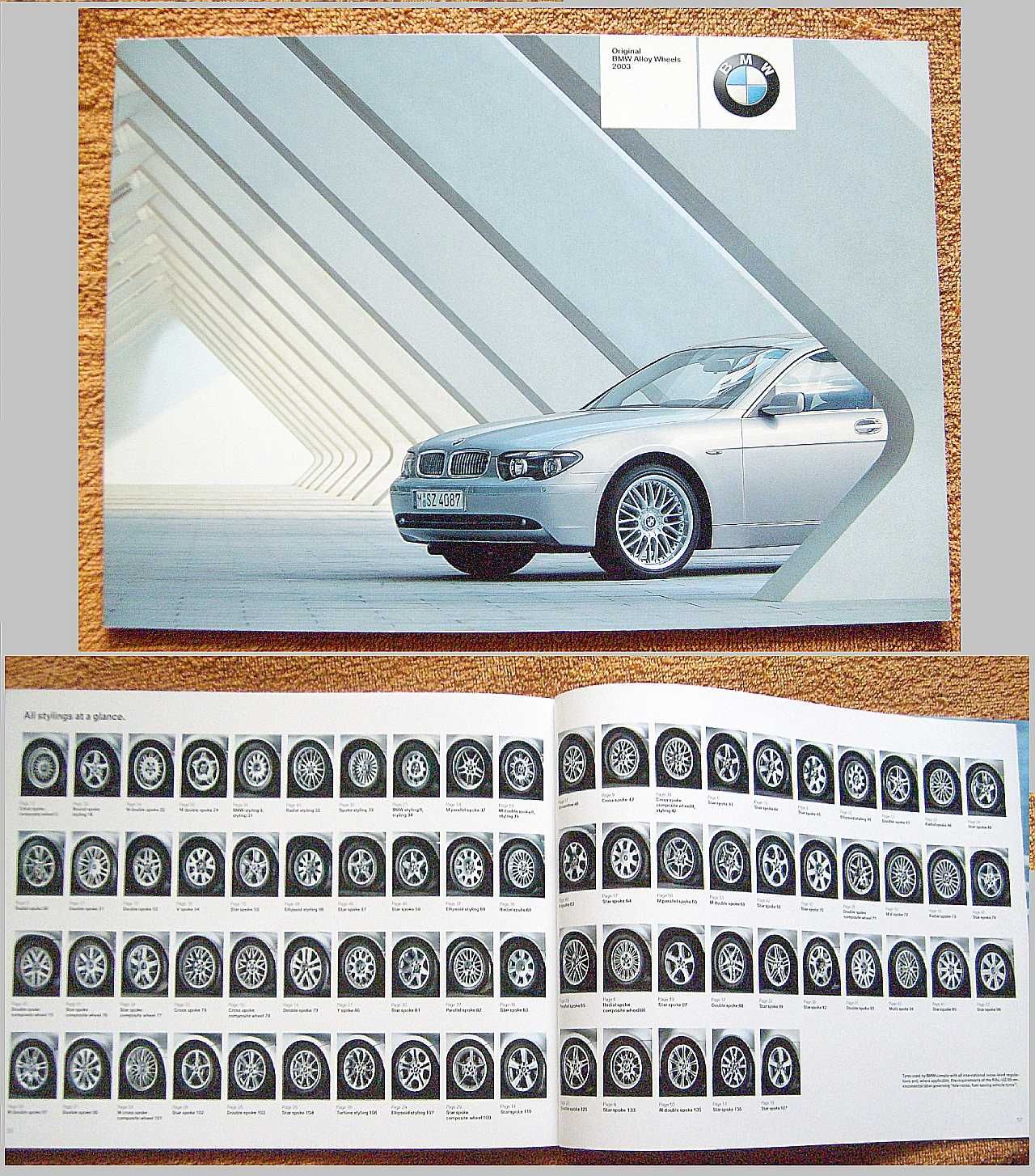 BMW 2003 Alloy Wheels * prospekt 62 str. E36 E46 E39 E38 E65 E85 E53