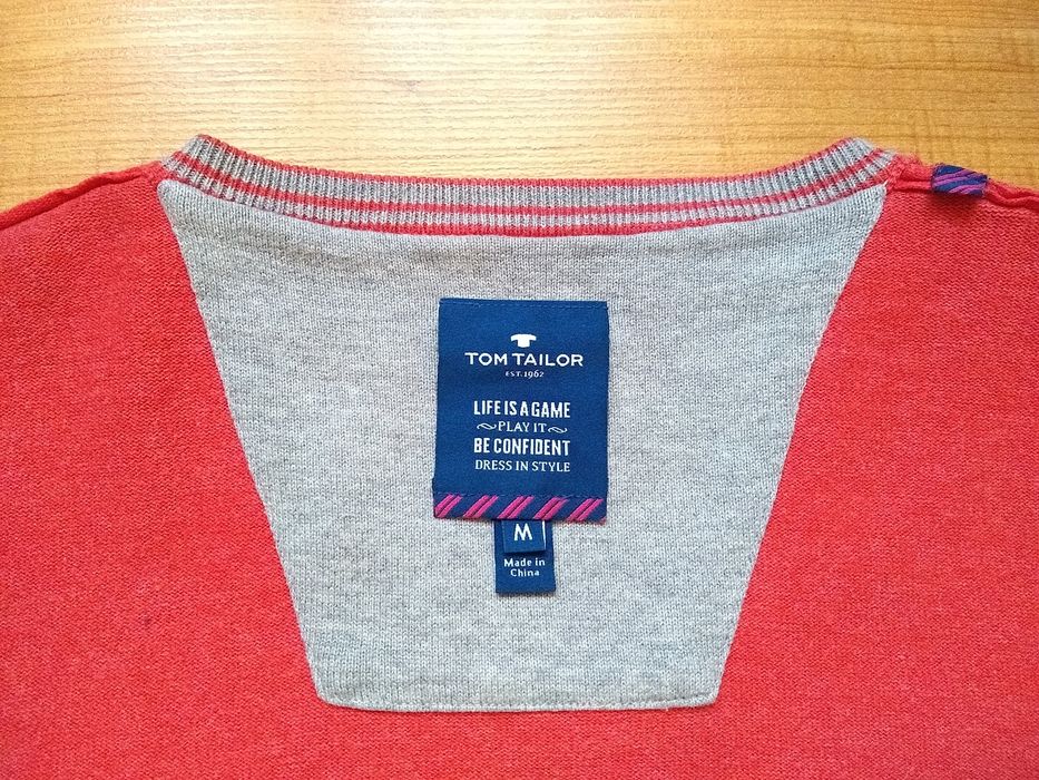 TOM TAILOR Elegancki męski sweter, 100% Bawełna, Rozmiar S/M