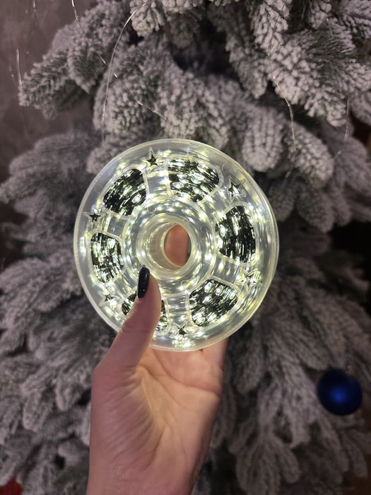 Супер ціна! Гірлянда нитка Роса 200м  на зеленому дроті